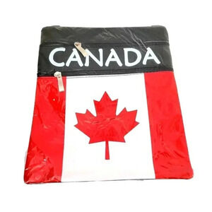 Canada Flag Purse Pouch NWT Souvenir Red White Blue Maple Leaf Adjustable Strap